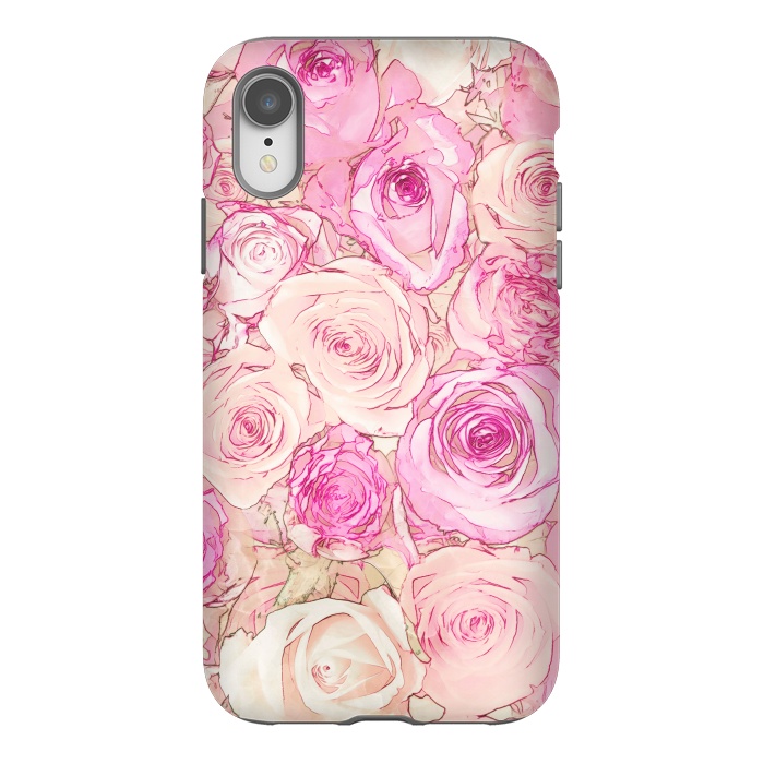 iPhone Xr StrongFit Pastel Rose Pattern by Andrea Haase