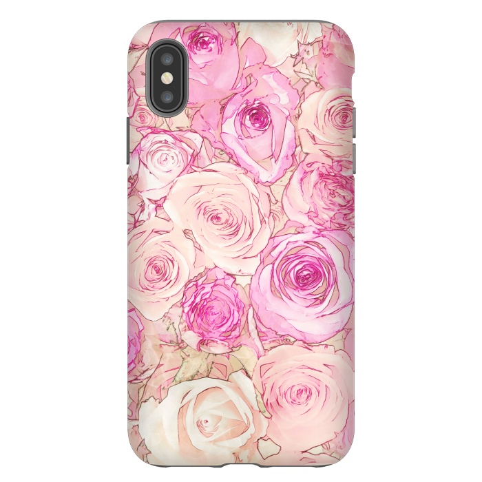 iPhone Xs Max StrongFit Pastel Rose Pattern by Andrea Haase