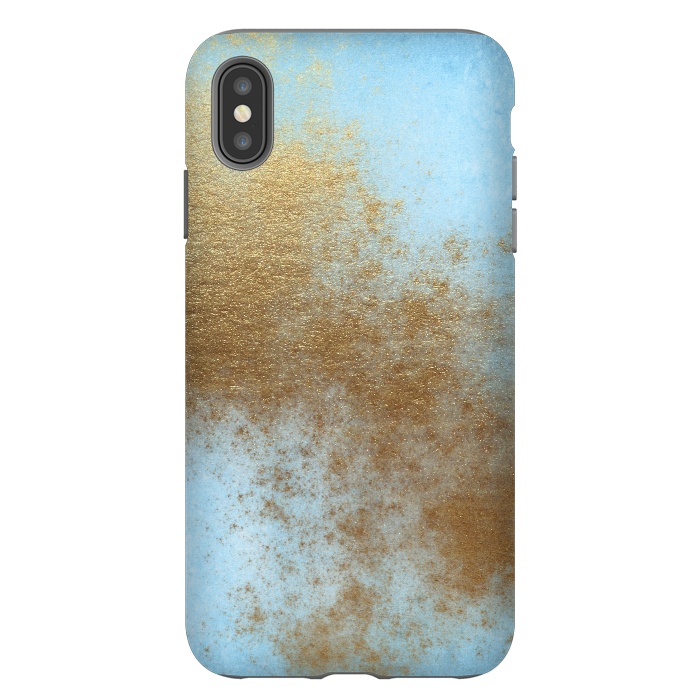 iPhone Xs Max StrongFit Gold Metal and Teal Texture by  Utart