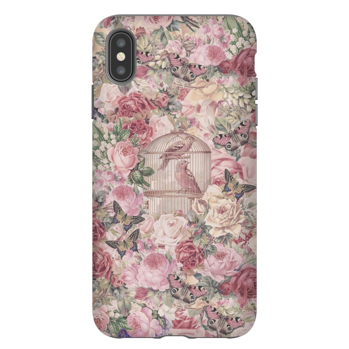 iPhone Xs Max StrongFit Nostalgic Flowers With Birdcage by Andrea Haase