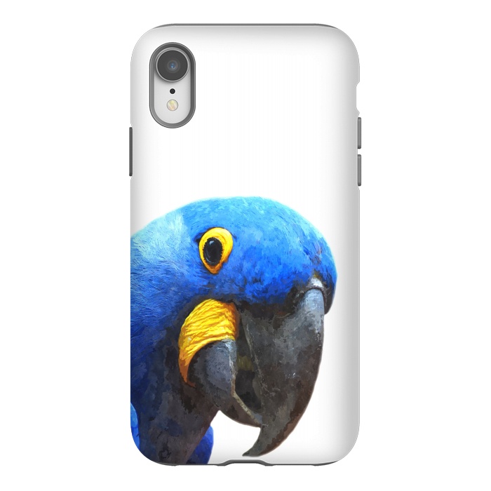 iPhone Xr StrongFit Blue Parrot Portrait by Alemi