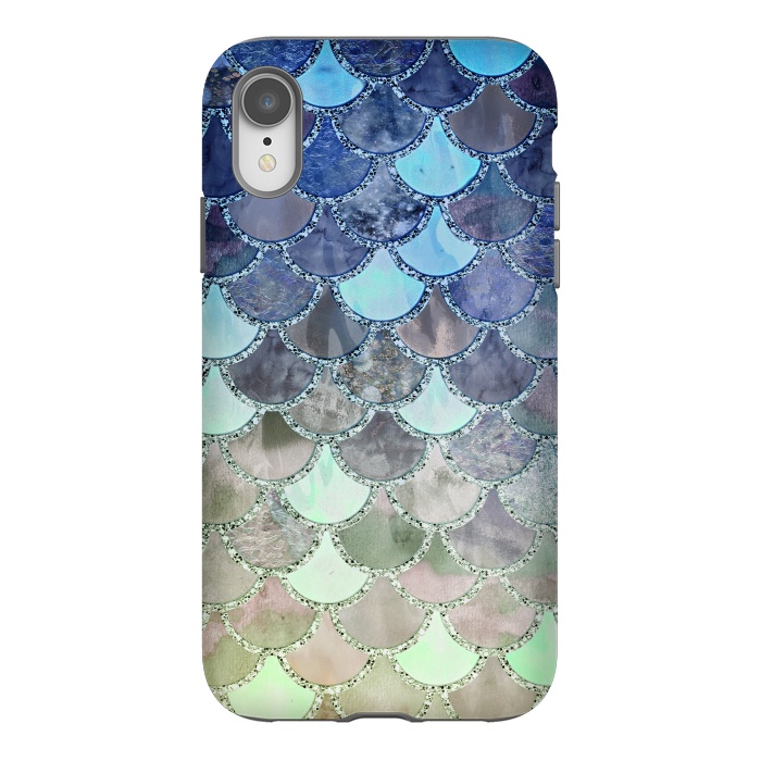 iPhone Xr StrongFit Multicolor Watercolor Fish and Mermaid Scales by  Utart