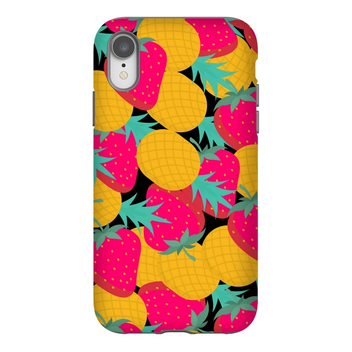 iPhone Xr StrongFit pineapples and strawberry by MALLIKA