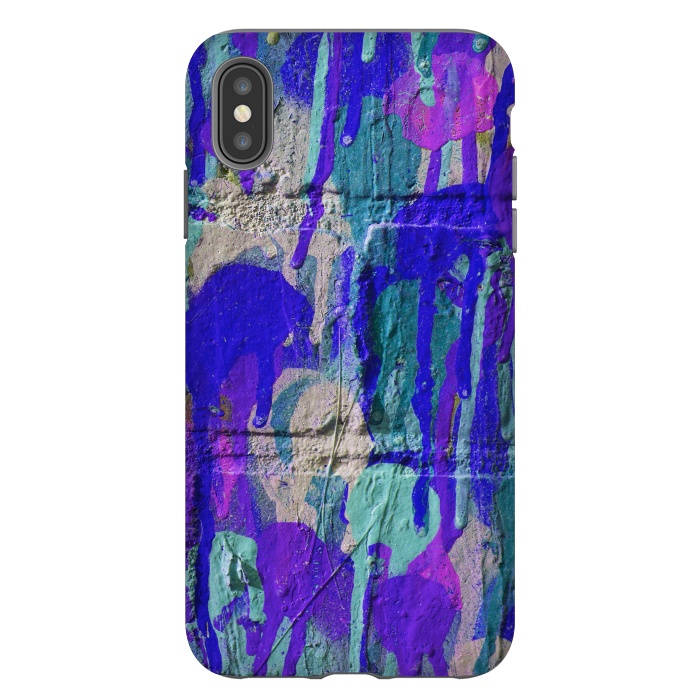 iPhone Xs Max StrongFit Blue And Purple Spray Paint Wall by Andrea Haase