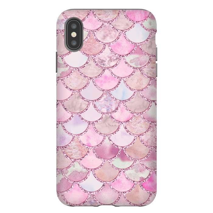 iPhone Xs Max StrongFit Pretty pink and pastel Mermaid Scales  by  Utart