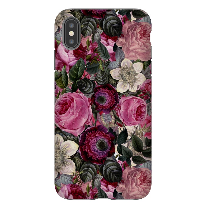 iPhone Xs Max StrongFit Purple and Pink Retro Flower Roses Pattern by  Utart