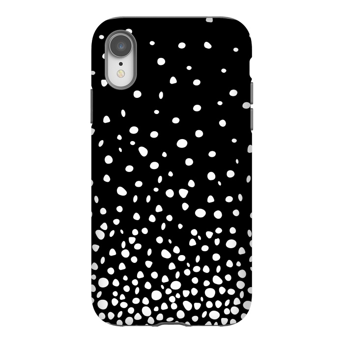 iPhone Xr StrongFit White on Black Polka Dot Dance by DaDo ART
