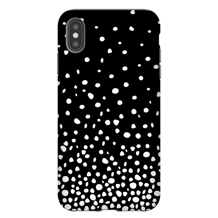 iPhone Xs Max StrongFit White on Black Polka Dot Dance by DaDo ART