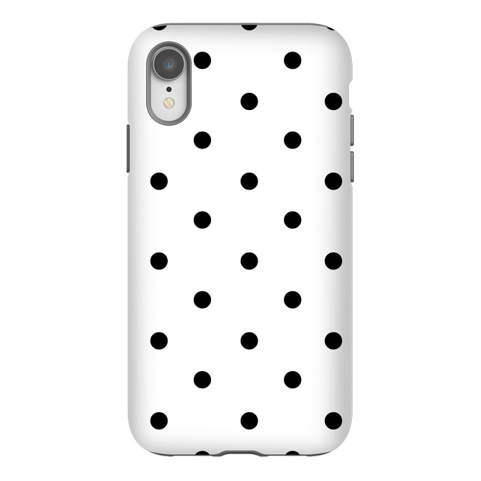 iPhone Xr StrongFit Simply black polka dots on white  by DaDo ART