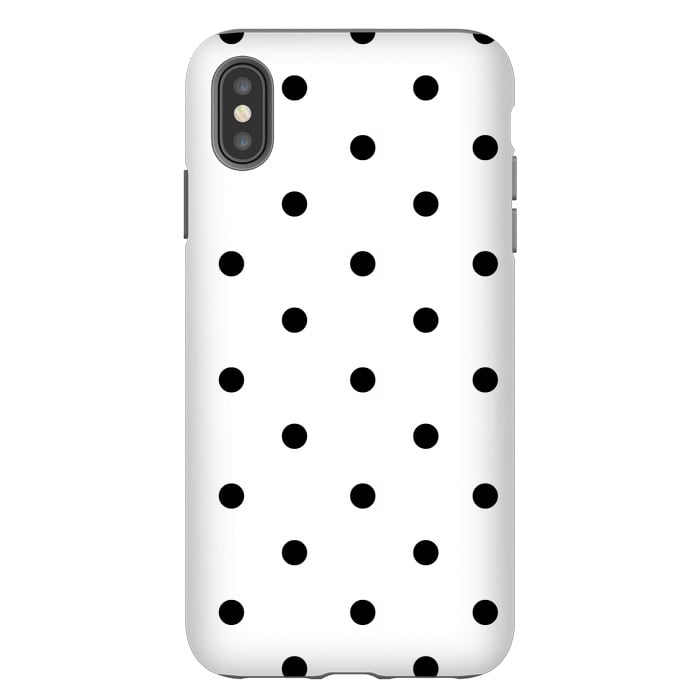 iPhone Xs Max StrongFit Simply black polka dots on white  by DaDo ART