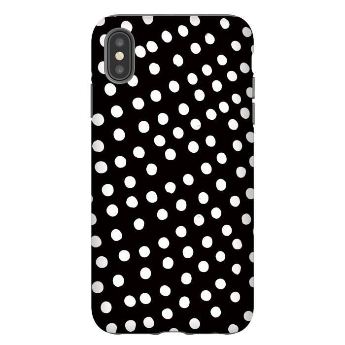 iPhone Xs Max StrongFit Drunk little white polka dots on black  by DaDo ART