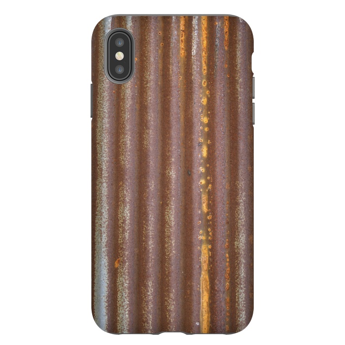 iPhone Xs Max StrongFit Old Rusty Corrugated Sheet 2 by Andrea Haase