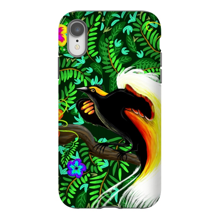 iPhone Xr StrongFit Paradise Bird Fire Feathers   by BluedarkArt