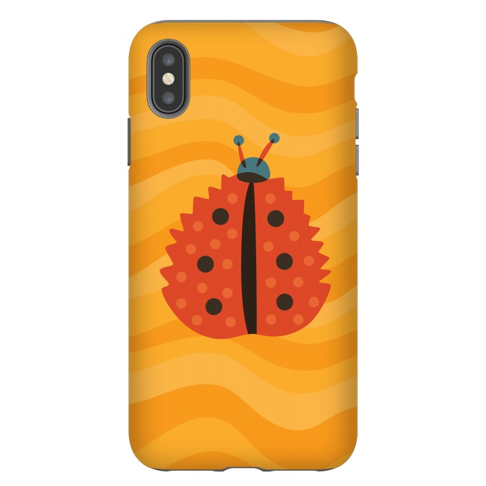 iPhone Xs Max StrongFit Orange Ladybug With Autumn Leaf Disguise by Boriana Giormova