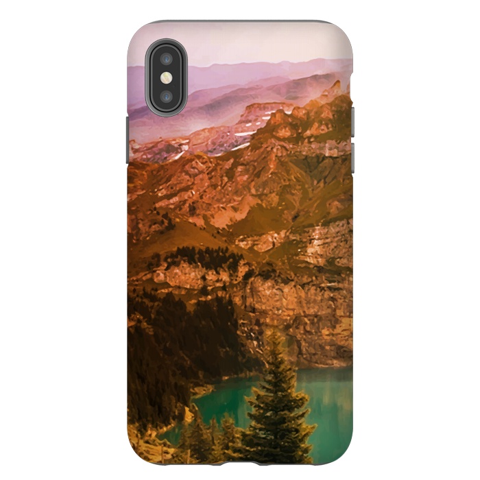 iPhone Xs Max StrongFit Mountain Valley by Creativeaxle