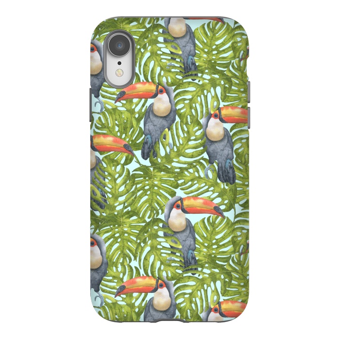 iPhone Xr StrongFit Monstera Birds by Creativeaxle
