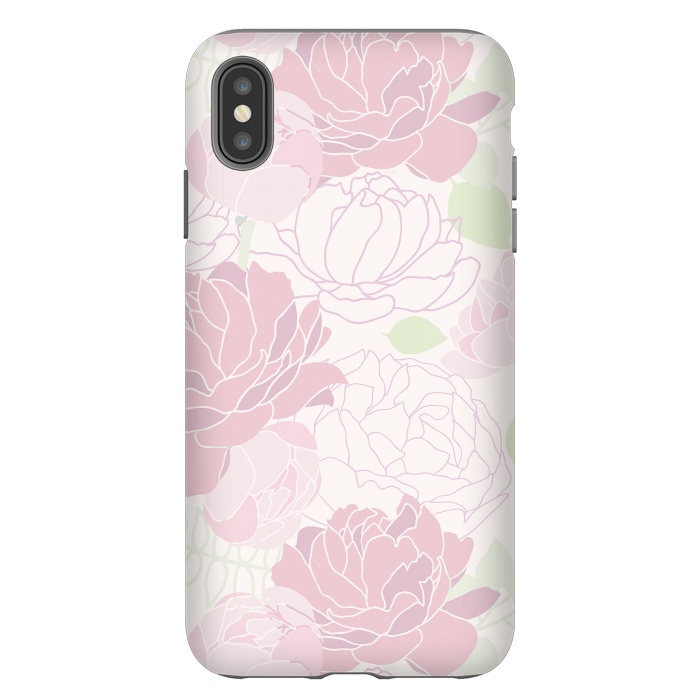 iPhone Xs Max StrongFit Abstract Pink Peony Pattern by  Utart