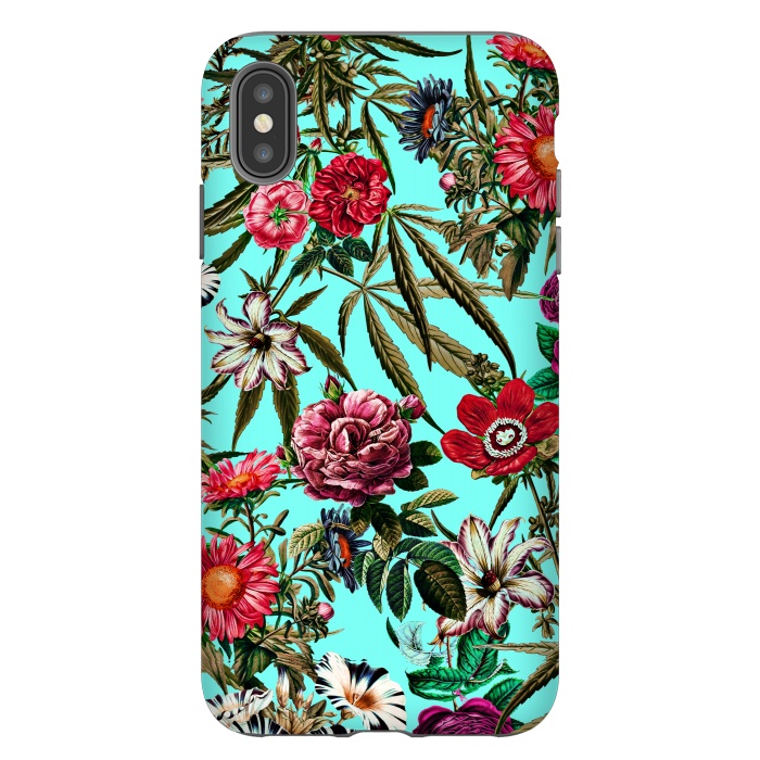 iPhone Xs Max StrongFit Marijuana and Floral Pattern II by Burcu Korkmazyurek