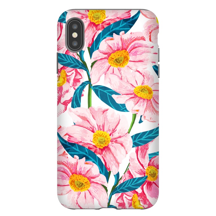 iPhone Xs Max StrongFit Pink Floral V2 by Uma Prabhakar Gokhale