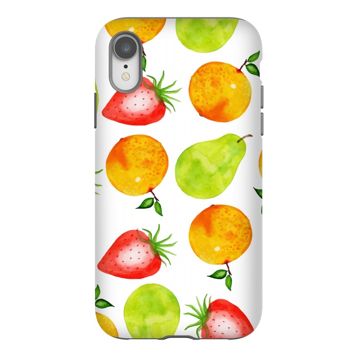 iPhone Xr StrongFit Watercolor Summer Fruits by Bledi