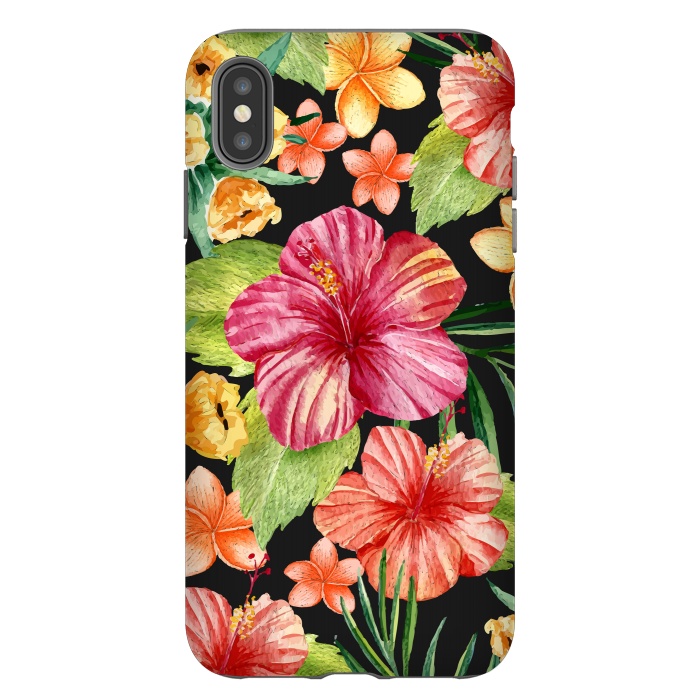 iPhone Xs Max StrongFit Watercolor summer flowers 11 by Bledi