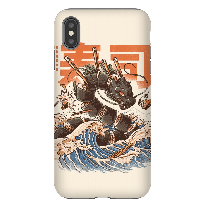 iPhone Xs Max StrongFit Great Sushi Dragon  por Ilustrata