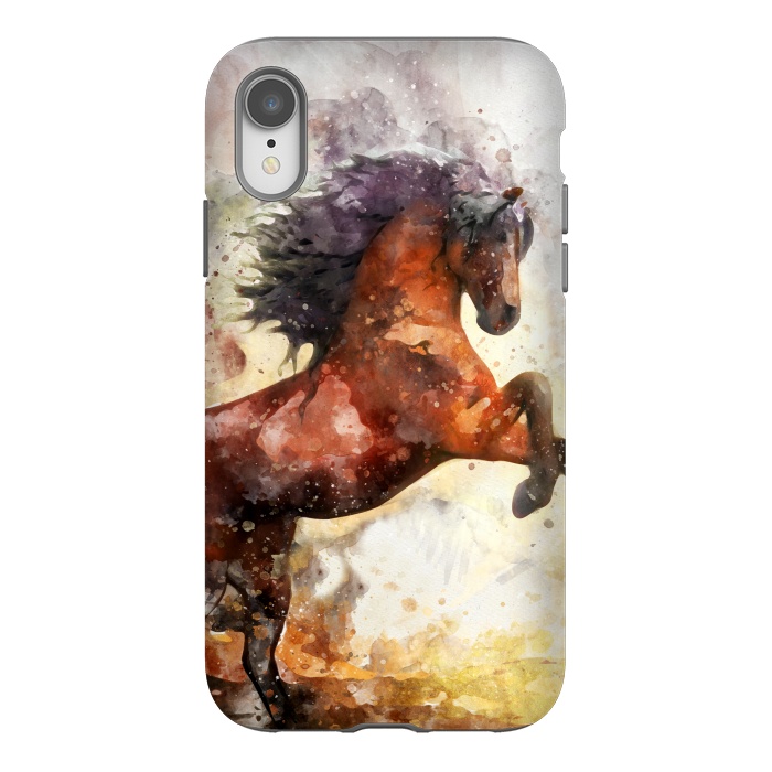 iPhone Xr StrongFit Excited Horse by Creativeaxle