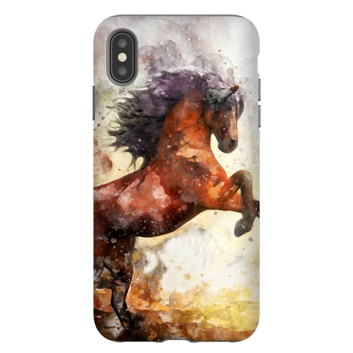 iPhone Xs Max StrongFit Excited Horse by Creativeaxle