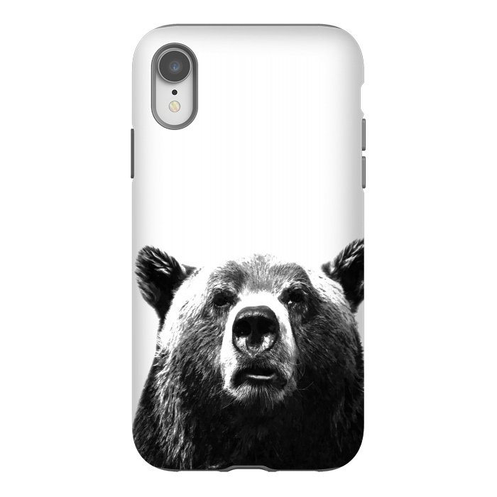 iPhone Xr StrongFit Black and White Bear by Alemi