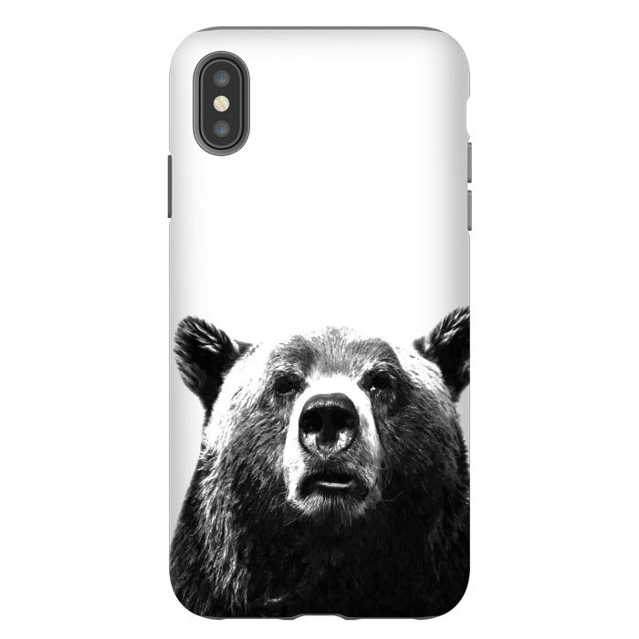 iPhone Xs Max StrongFit Black and White Bear by Alemi