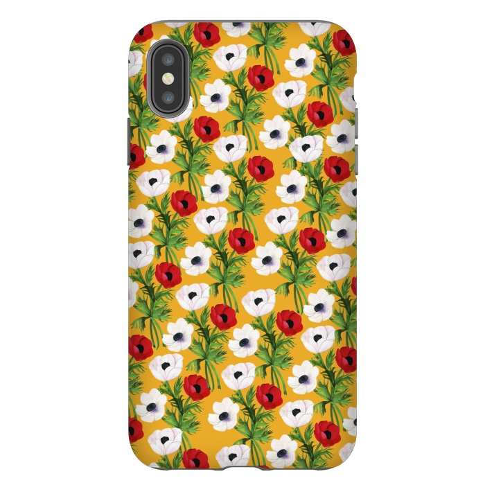 iPhone Xs Max StrongFit Yellow Flowers Rain by Rossy Villarreal