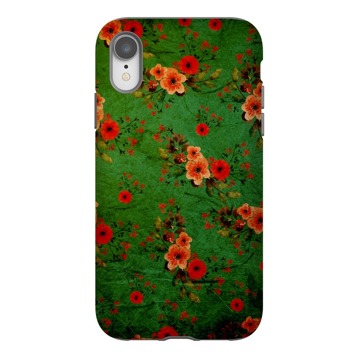 iPhone Xr StrongFit Vintage Flowers by Rossy Villarreal