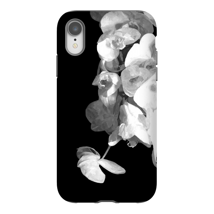 iPhone Xr StrongFit White Orchids Black Background by Alemi