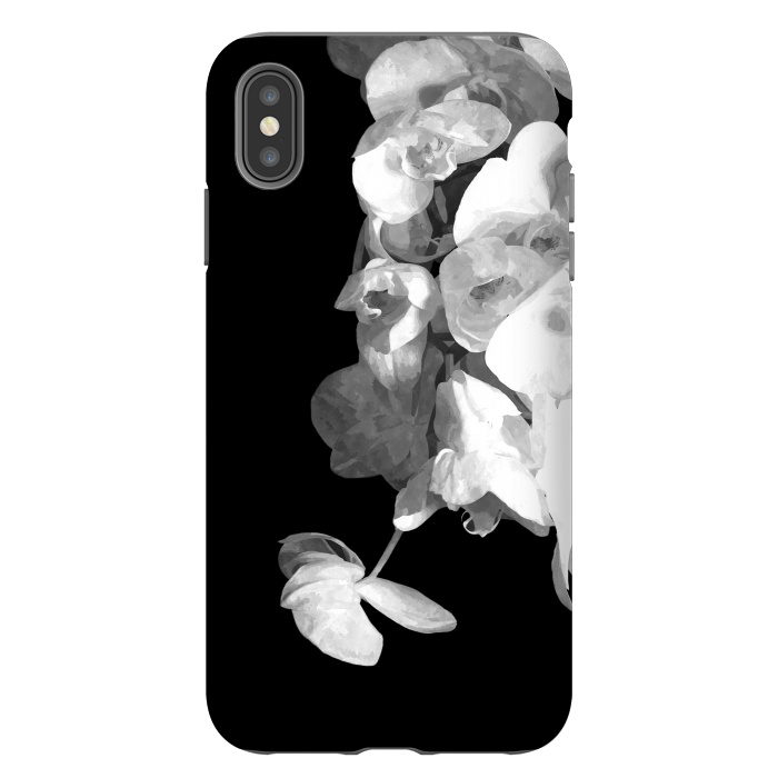 iPhone Xs Max StrongFit White Orchids Black Background by Alemi