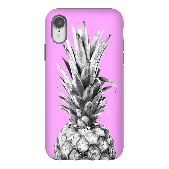 iPhone Xr StrongFit Black, White, Pink Pineapple by Alemi