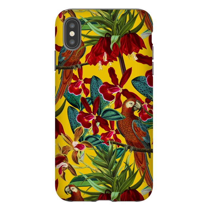 iPhone Xs Max StrongFit Parrots in tropical flower jungle by  Utart