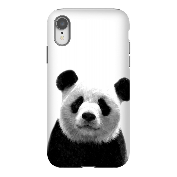 iPhone Xr StrongFit Black and White Panda Portrait by Alemi