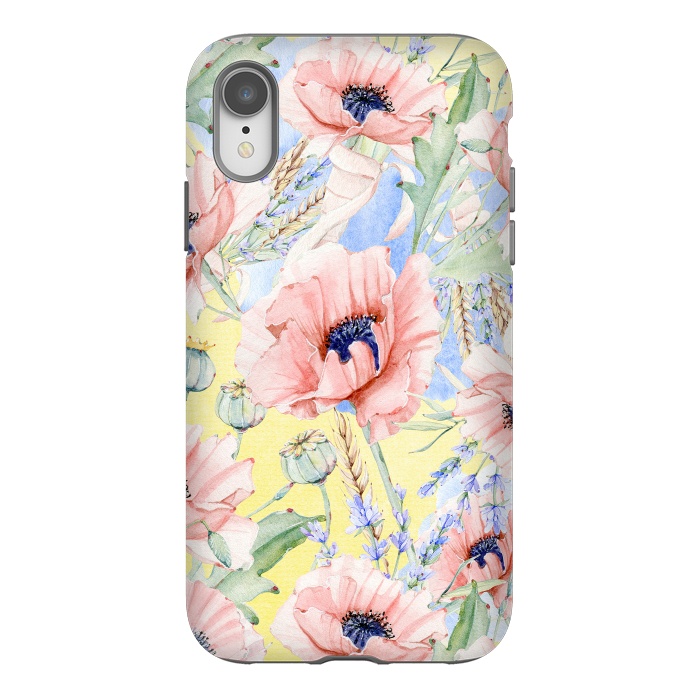 iPhone Xr StrongFit Pastel Summer Poppy Meadow by  Utart