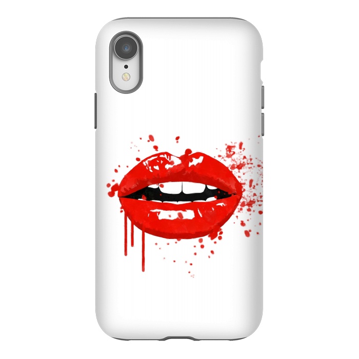 iPhone Xr StrongFit Red Lips Illustration by Alemi