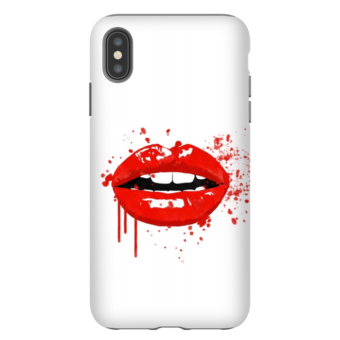 iPhone Xs Max StrongFit Red Lips Illustration by Alemi