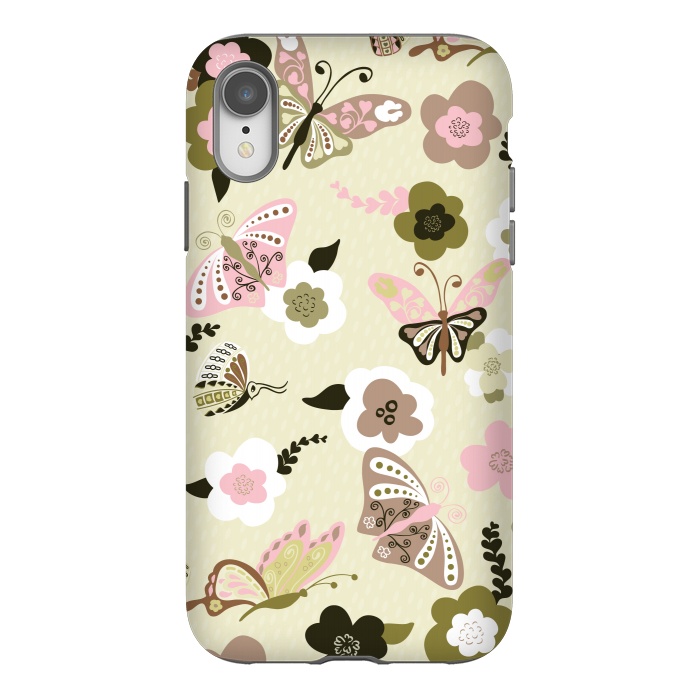 iPhone Xr StrongFit Beautiful Butterflies on Mint Green by Paula Ohreen