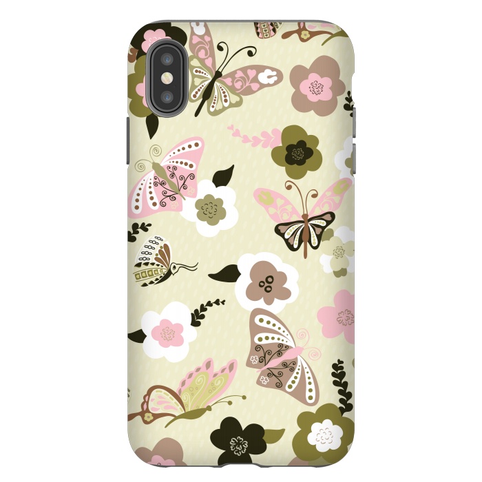 iPhone Xs Max StrongFit Beautiful Butterflies on Mint Green by Paula Ohreen