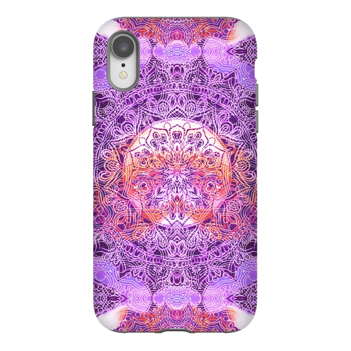 iPhone Xr StrongFit Purple orange hippy mandala by Oana 