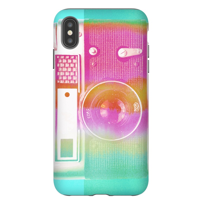 iPhone Xs Max StrongFit Colorful pastel vintage camera by Oana 