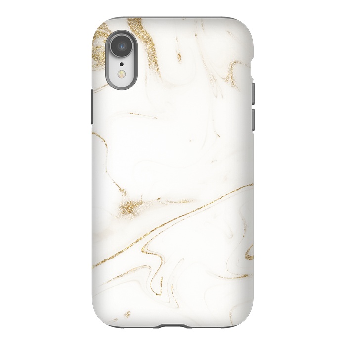 iPhone Xr StrongFit Elegant gold and white marble image by InovArts