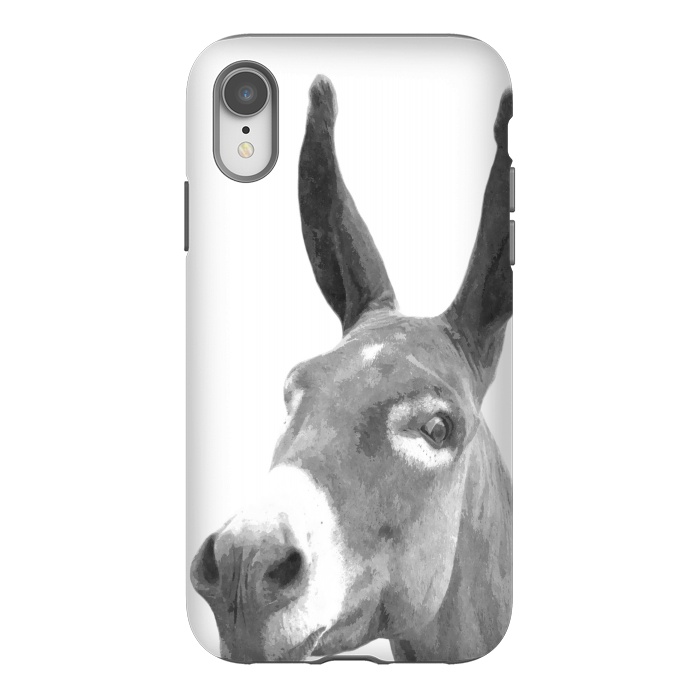 iPhone Xr StrongFit Black and White Donkey by Alemi