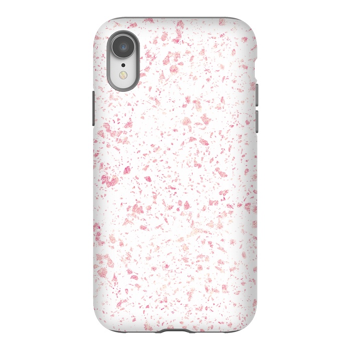 iPhone Xr StrongFit Classy vintage marble rose gold terrazzo design by InovArts