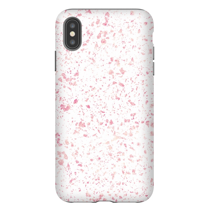 iPhone Xs Max StrongFit Classy vintage marble rose gold terrazzo design by InovArts