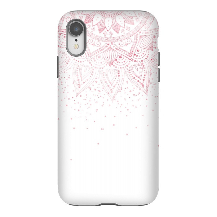 iPhone Xr StrongFit Elegant rose gold mandala confetti design by InovArts