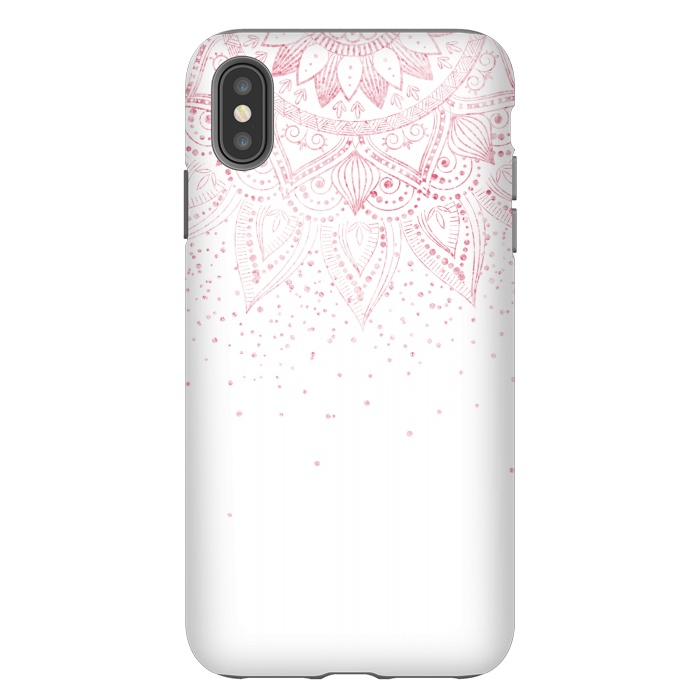 iPhone Xs Max StrongFit Elegant rose gold mandala confetti design by InovArts